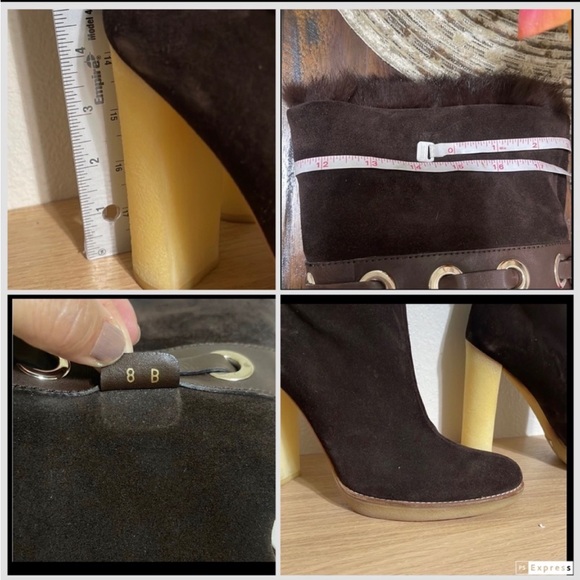 GUCCI Boots💥ON TREND SHEARLING in 24💥💥 GorG Rare Lux Mink EUC dark brown size 8 - Picture 11 of 15